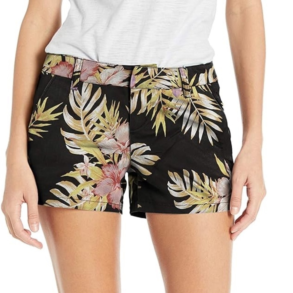 Volcom Black Tropical Print Shorts Size 26